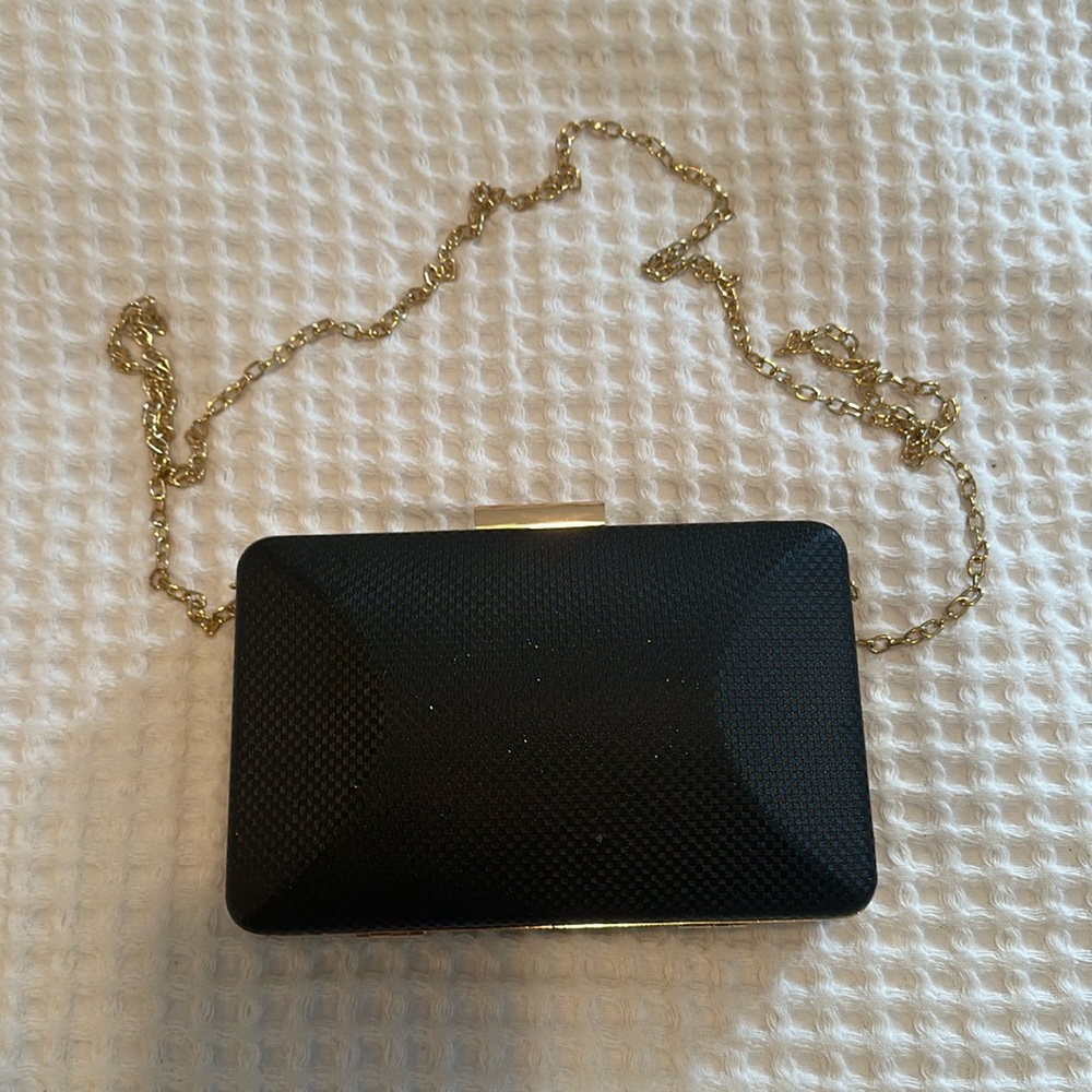Black side clutch bag